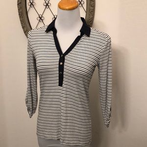 Ann Taylor black and white stripe top size xsp
